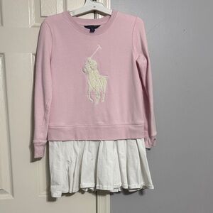 Ralph Lauren Pink Sweatshirt with White Skirted Bottom